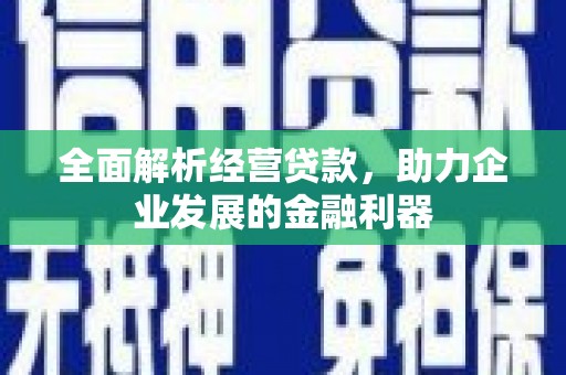 上饶全面解析经营贷款，助力企业发展的金融利器