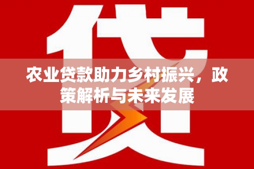 上饶农业贷款助力乡村振兴，政策解析与未来发展