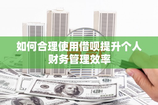 上饶如何合理使用借呗提升个人财务管理效率