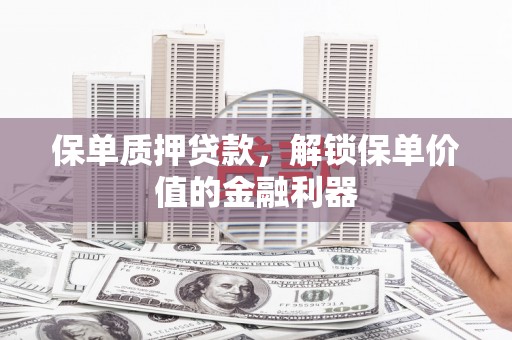 上饶保单质押贷款，解锁保单价值的金融利器
