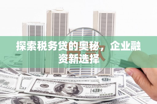 上饶探索税务贷的奥秘，企业融资新选择