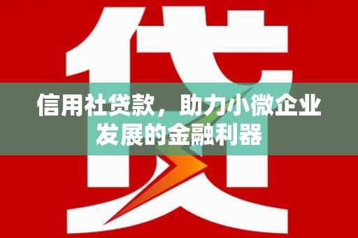 上饶信用社贷款，助力小微企业发展的金融利器
