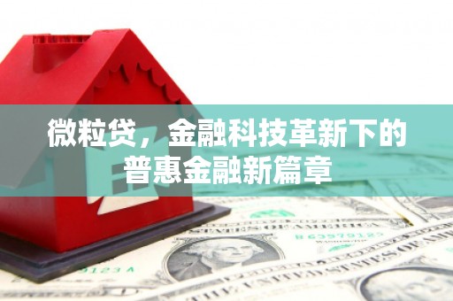 上饶微粒贷，金融科技革新下的普惠金融新篇章