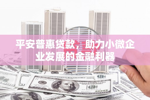 上饶平安普惠贷款，助力小微企业发展的金融利器