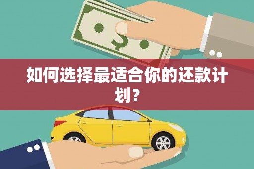 上饶如何选择最适合你的还款计划？