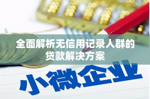 上饶全面解析无信用记录人群的贷款解决方案